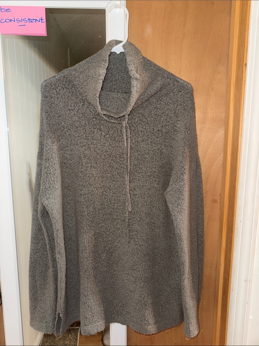 Staccato Taupe Gray Cowl-Neck Knit Sweater